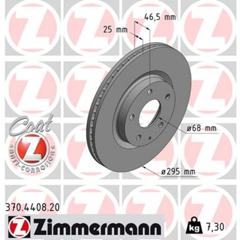 Tarcza hamulcowa ZIMMERMANN 370.4408.20