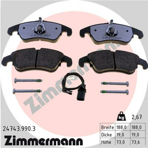 Klocki hamulcowe - komplet ZIMMERMANN 24743.990.3
