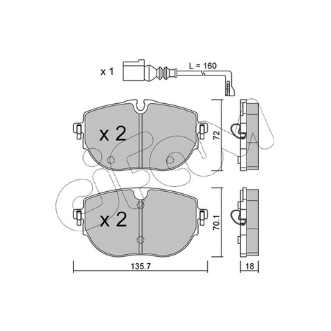Klocki hamulcowe - komplet CIFAM 822-1321-0