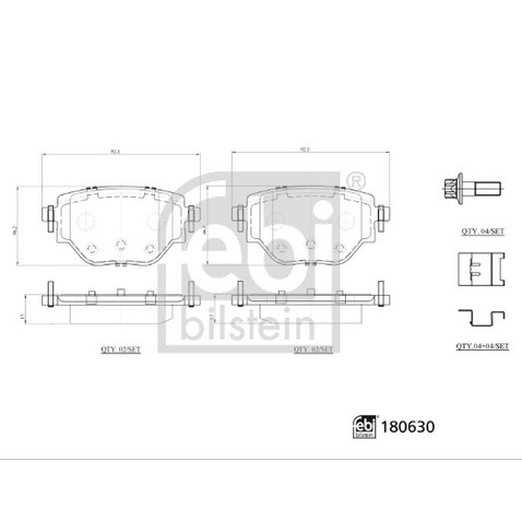 Klocki hamulcowe - komplet FEBI BILSTEIN 180630