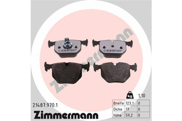 Klocki hamulcowe - komplet ZIMMERMANN 21487.970.1