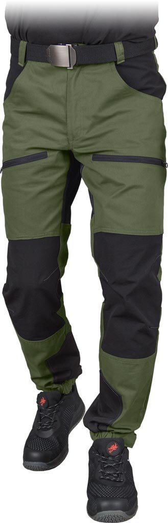 Spodnie ochronne do pasa khaki-czarny roz.50