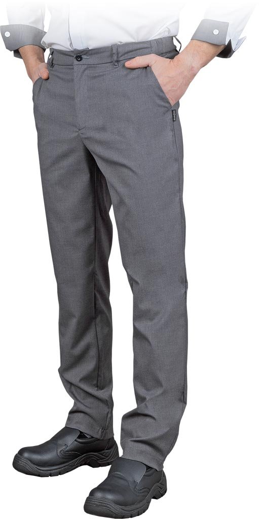 Reis LENTO-M - męskie spodnie kucharskie do pasa, 70% poliester, 27% bawełna, 3% spandex, 215 g/m - S-3XL.