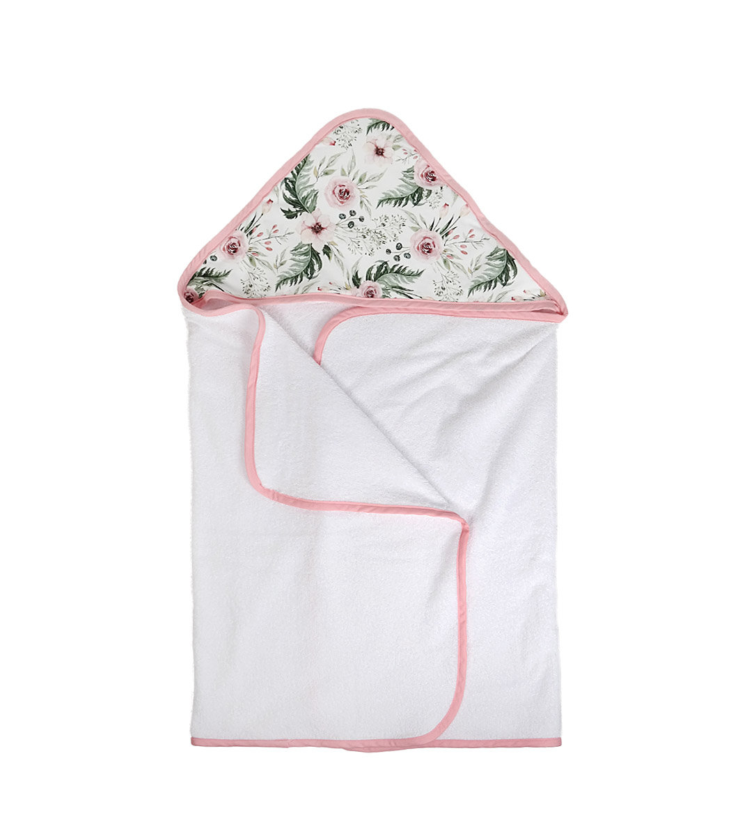 Peonia – duży ręcznik kąpielowy z kapturem 140×70 idealny na basen!