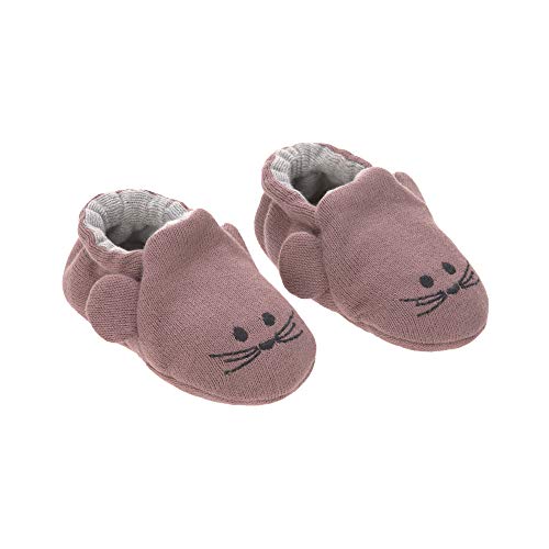 LÄSSIG 1532005725 Buty dziecięce, pierwsze buty dla niemowląt, do 6 miesięcy, bawełna organiczna, GOTS, jeden rozmiar, buty dziecięce, Little Chums Mouse, różowe, 28 g
