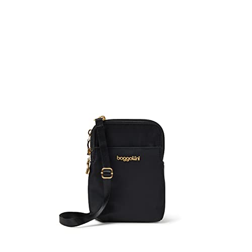 Baggallini Take Two RFID Bryant Crossbody, Kolor czarny i złoty, jeden rozmiar