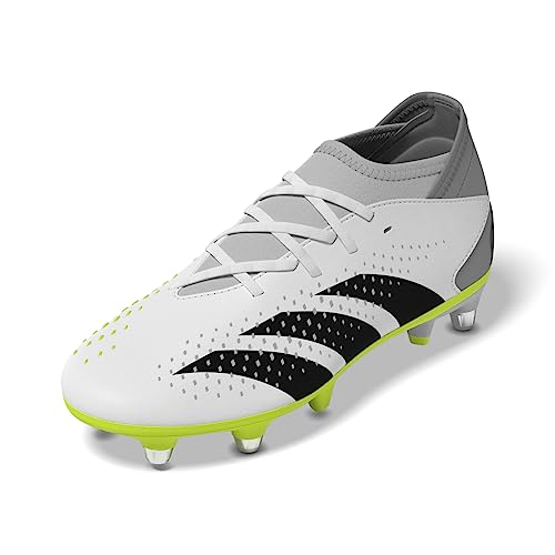 adidas Unisex Accuracy.3 Buty piłkarskie z miękką podeszwą, Ftwr biały rdzeń czarny klarowna cytryna, 35 EU