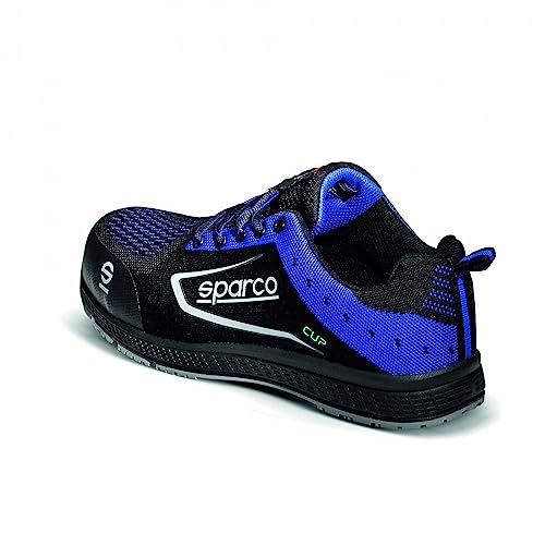 Sparco Buty przeciwpożarowe i ochronne Unisex Dorosły EU, czarny i niebieski, 39 EU