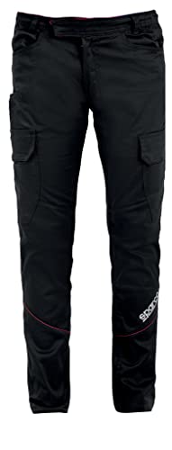 Sparco Boston - wielokieszeniowe spodnie robocze z czarnej bawełny, Wielobarwny, 42/50 EU