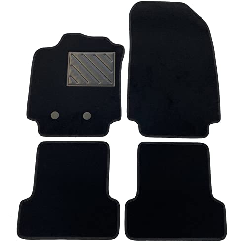 Dywaniki samochodowe do Renault Clio 3 2005 > 2012 / Clio 3 Grandtour 2008 > 2013, antypoślizgowe, wzmocniona gumowa wyściółka pięty, guziki mocujące