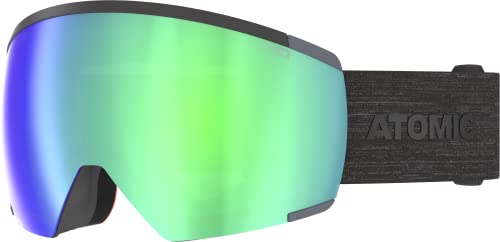 Okulary narciarskie Atomic REDSTER HD - czarne gogle narciarskie w kontrastowych kolorach - wysokiej jakości lustrzane okulary snowboardowe z ramą Live Fit - gogle narciarskie dla osób noszących