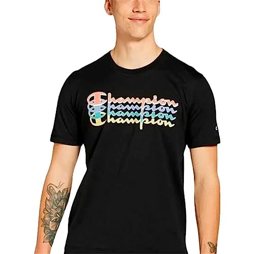 Champion Koszulka z krótkim rękawem Crewneck Czarna koszulka z krótkim rękawem Męska