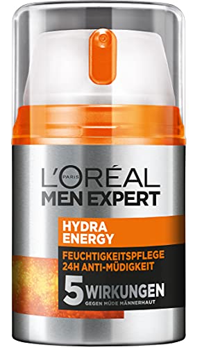 L'Oréal Men Expert pielęgnacja twarzy zmęczona skóra dla mężczyzn orzeźwiający krem nawilżający witamina C, Hydra Energy Hydra Energy 24H Przeciwzmęczenie 1 x 50 ml