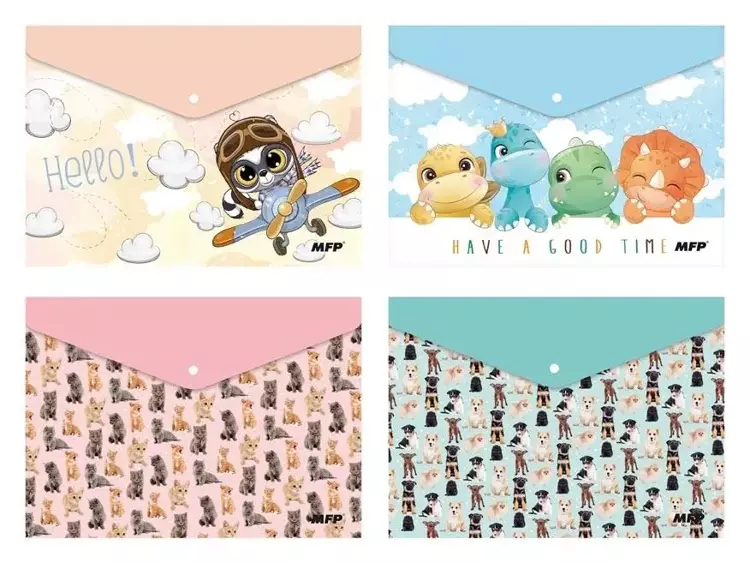 Teczka kopertowa na zatrzask M A4 PP dziecięcy mix - MFP