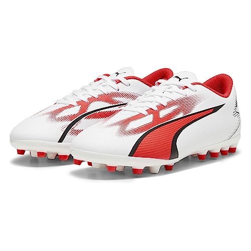 PUMA Ultra Play MG JR Buty piłkarskie, White Black-Fire Orchid, 43 EU, Puma Biała Puma Czarna Orchid Fire, 43 EU