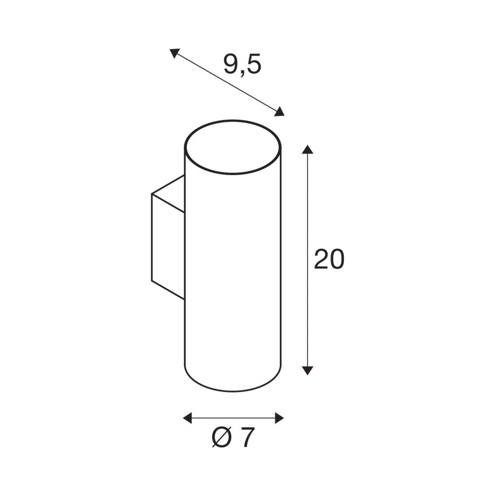 SLV Asto Tube kinkiet, GU10, up/down, czarny