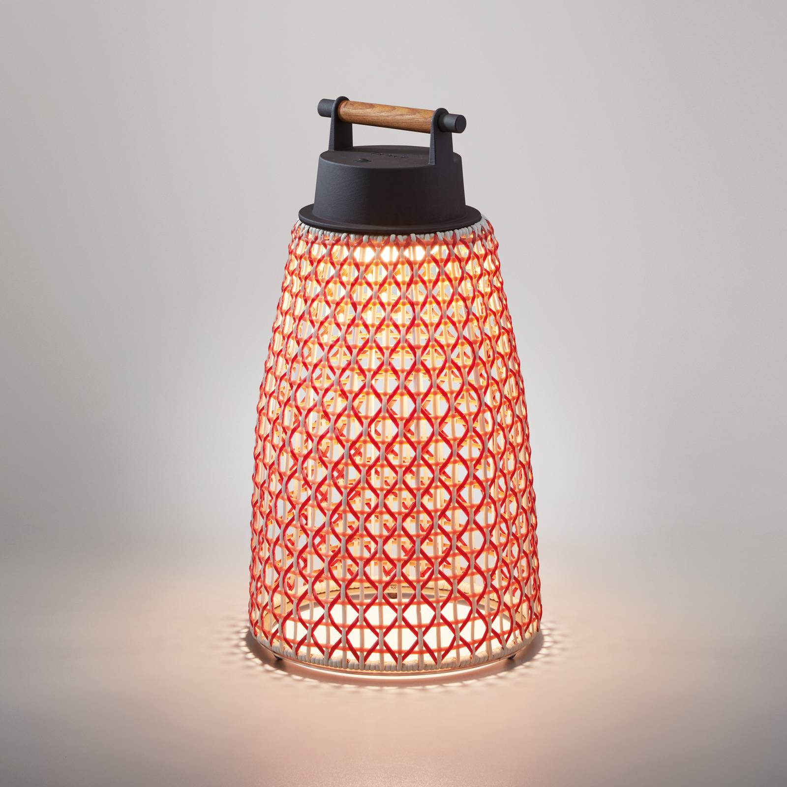 Bover Nans M/49/R lampa stołowa, czerwona