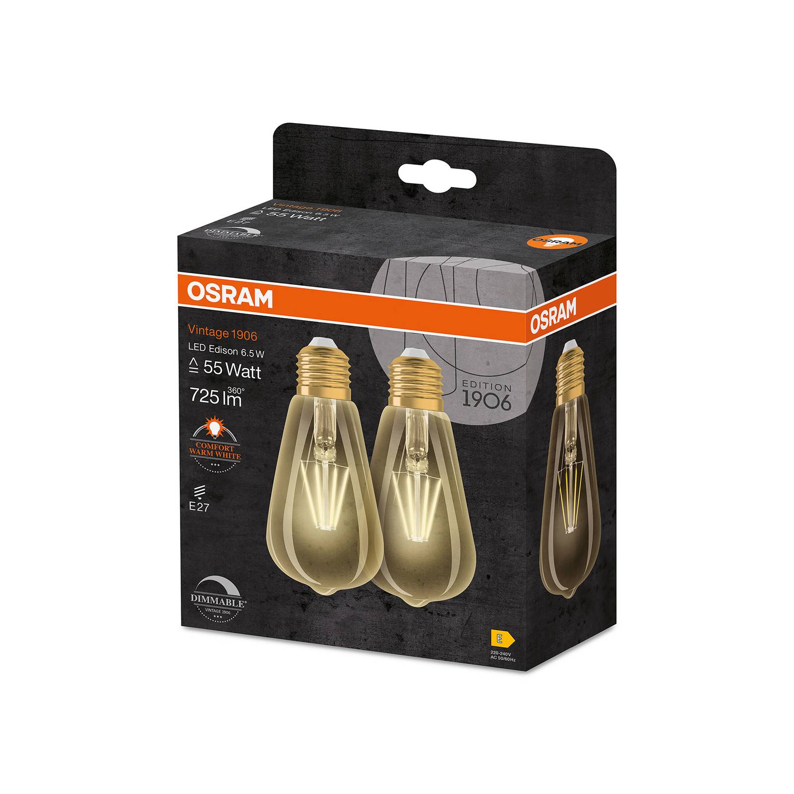 OSRAM Vintage 1906 rustykalna LED E27 6,5W 2 szt.