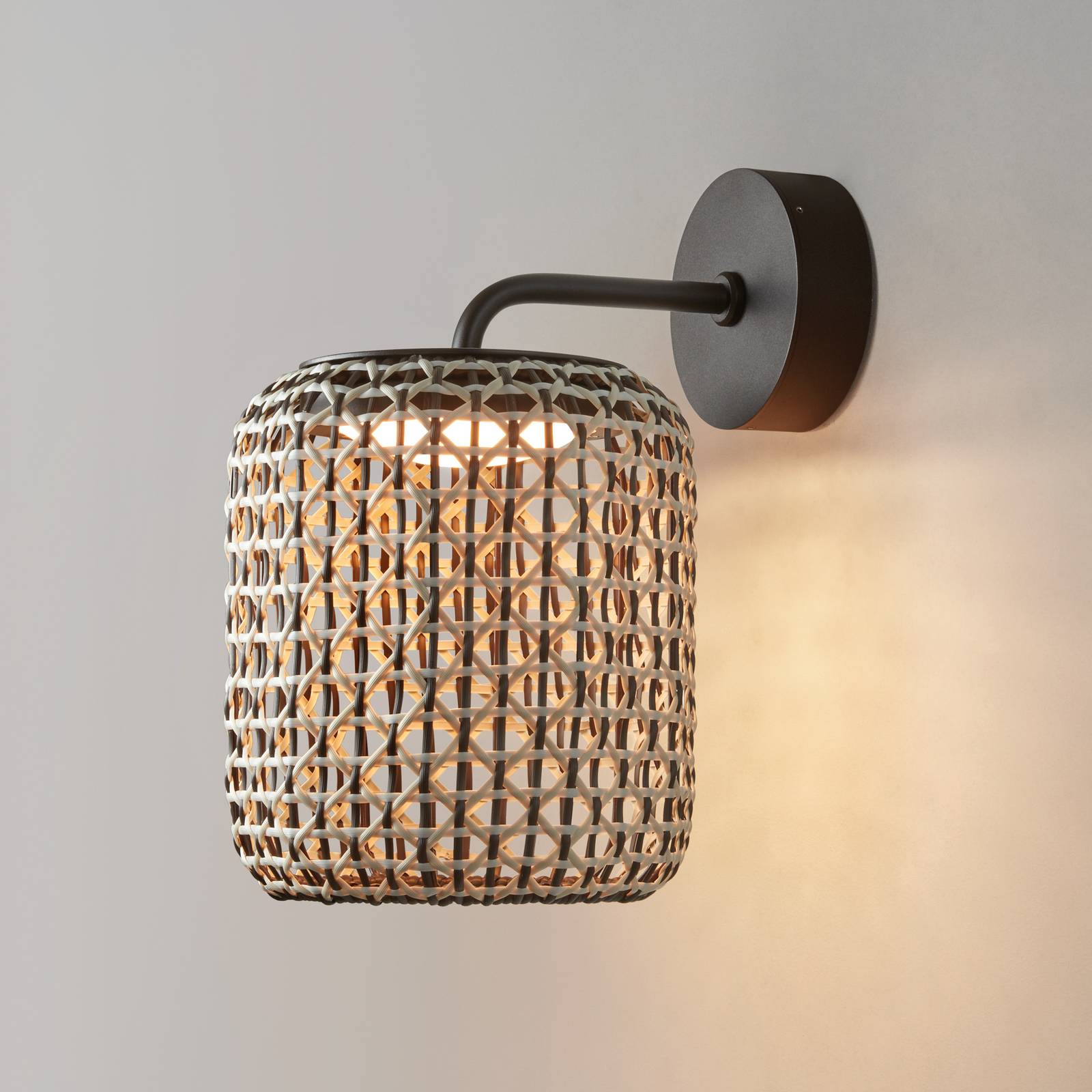 Bover Nans A kinkiet LED, brązowy, Ø 21,6cm