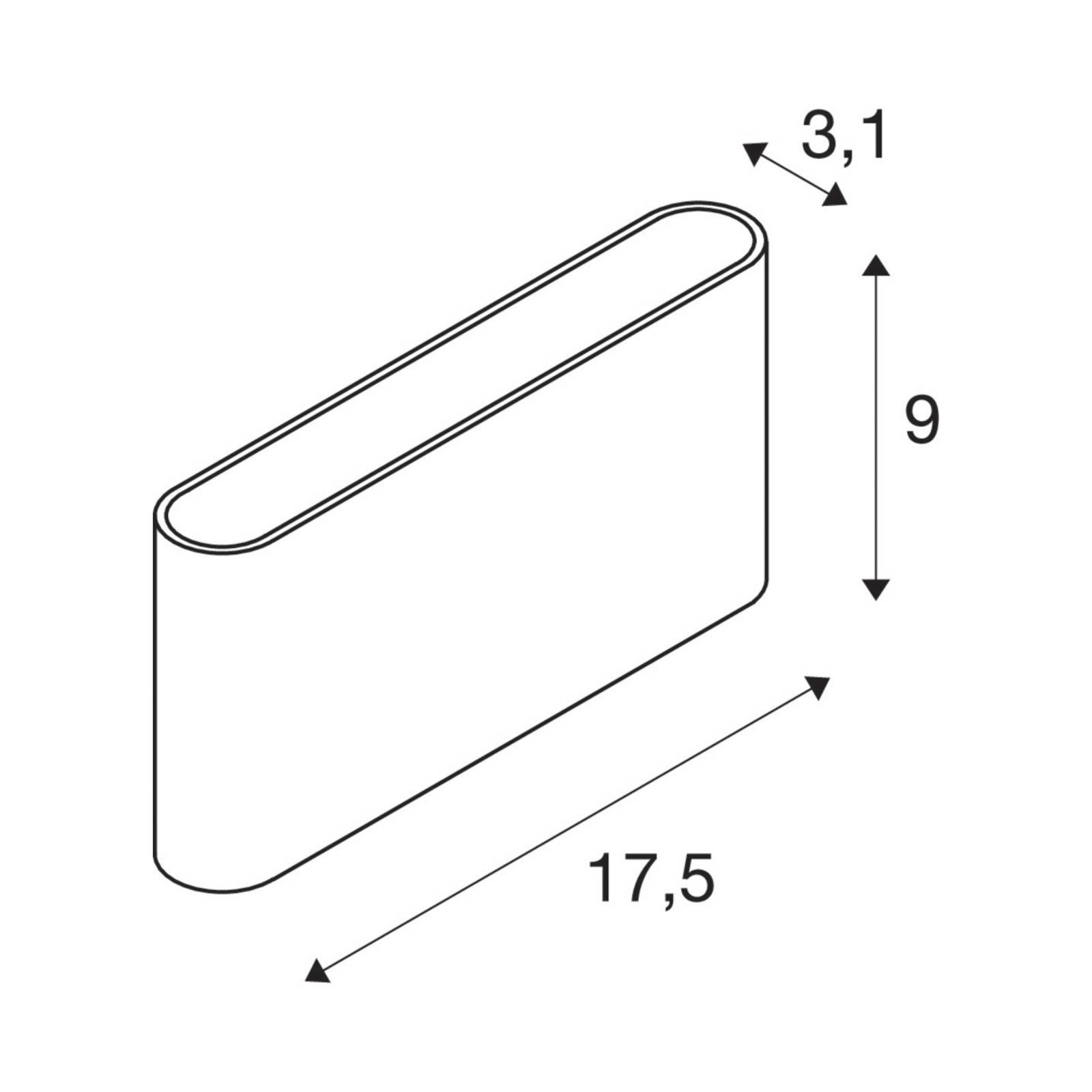 SLV Oval kinkiet zewnętrzny Up/Down CCT 13,5cm biały