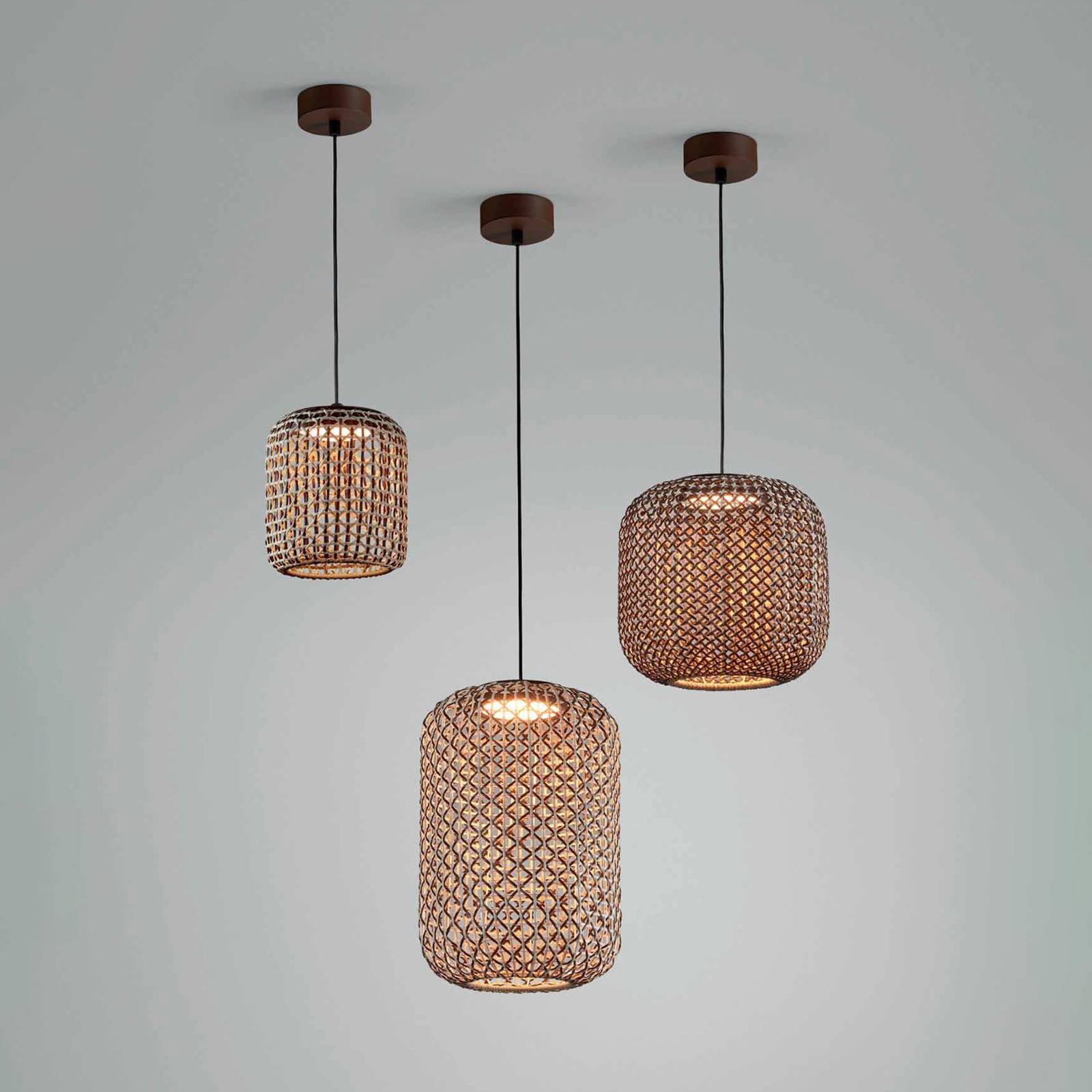 Lampa wisząca zewnętrzna Bover Nans S/21 LED, brązowa
