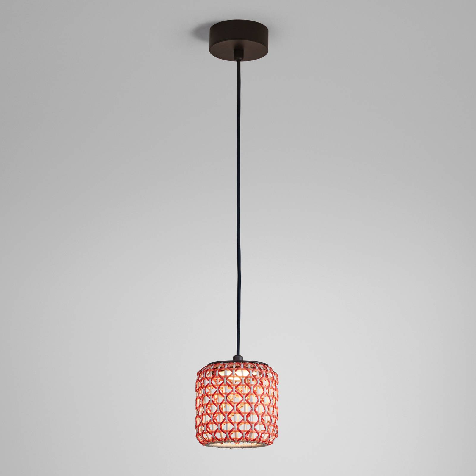 Lampa wisząca zewnętrzna Bover Nans S/16 LED, czerwona