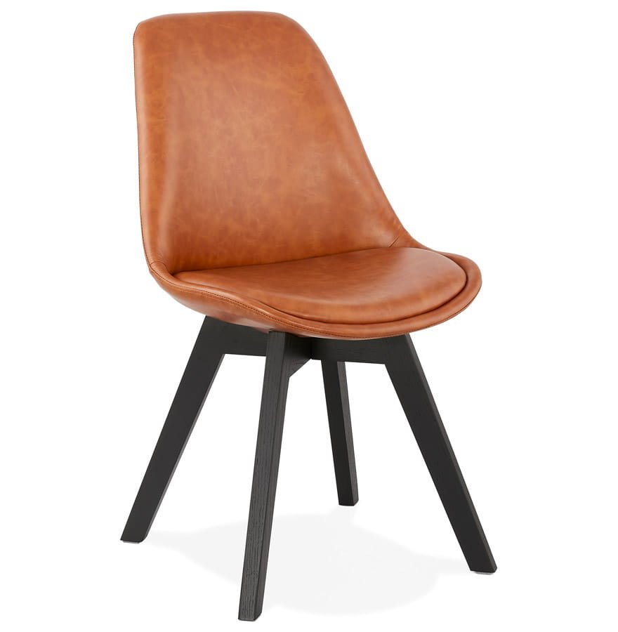 Kokoon Design Krzesło Design Manitoba brązowe nogi czarne CH02820BRBL