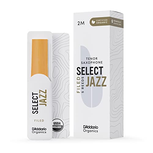 D'Addario Organic Select Jazz Filed Tenor Ance dla saksofonu - Ance for Sax - Pierwsza i jedyna Chrząszcz organiczny - 2 Średni, 5 Pakiet