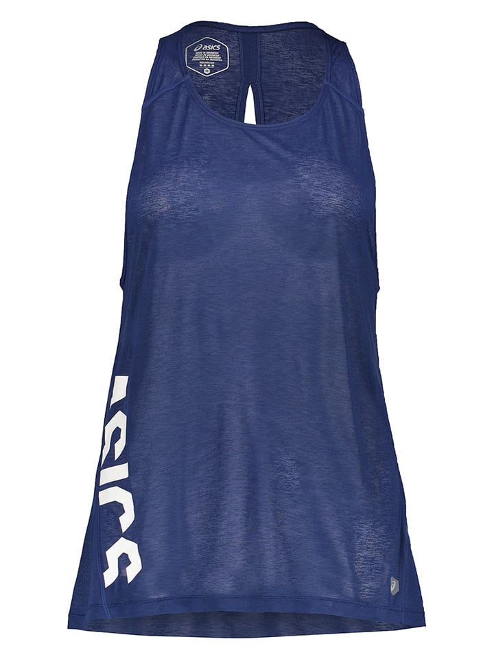 asics Top sportowy w kolorze granatowym
