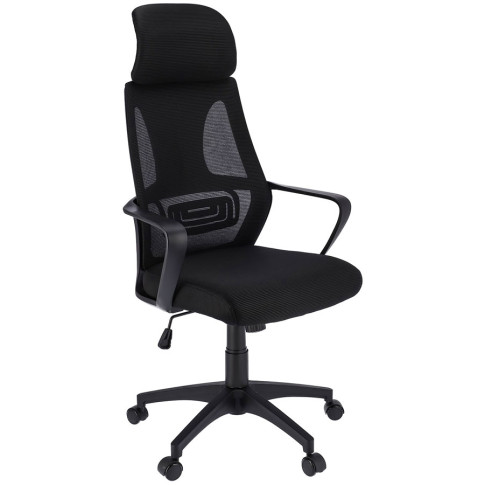 Czarne krzesło obrotowe nowoczesne - Uris