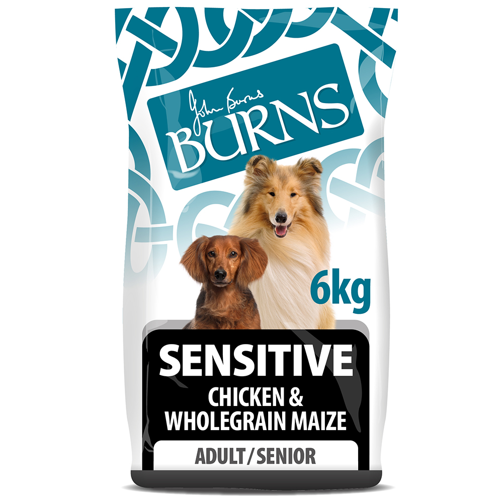 Burns Adult & Senior Sensitive - Kurczak i pełnoziarnista kukurydza - 6 kg