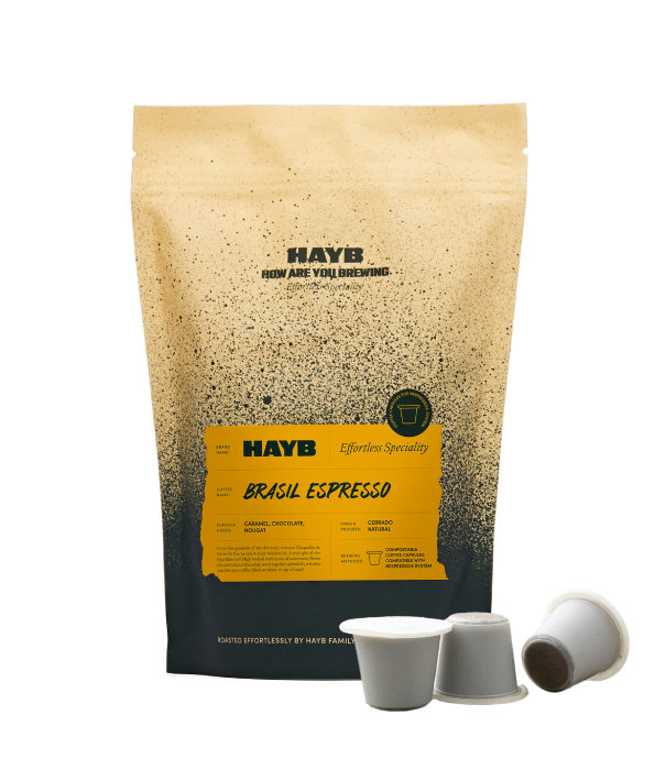 Kapsułki kompostowalne do Nespresso®  HAYB - Brazylia Cerrado Patrocinio