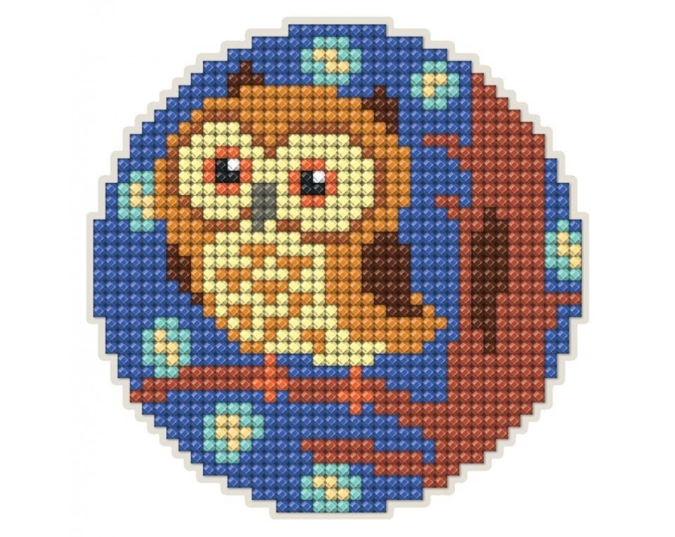 Diamentowa mozaika z magnesem sowa