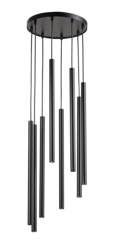 Sopel Koło lampa wisząca 8-punktowa czarna 33628