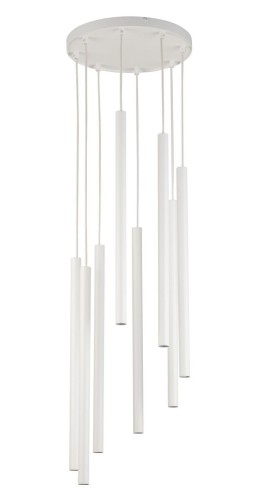 Sopel Koło lampa wisząca 8-punktowa biała 33629