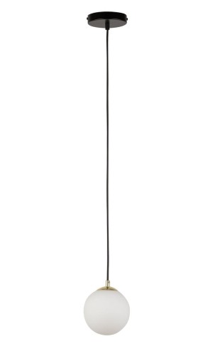Minimalistyczna wisząca lampa Piano 33658 Sigma kula ball biała mosiądz