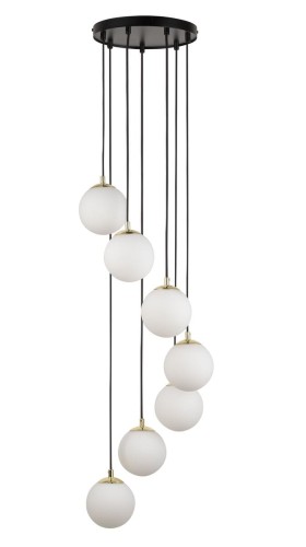 Lampa wisząca Piano 33660 Sigma kaskada kule balls białe mosiądz