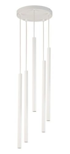 Sopel Koło lampa wisząca 5-punktowa biała 33626