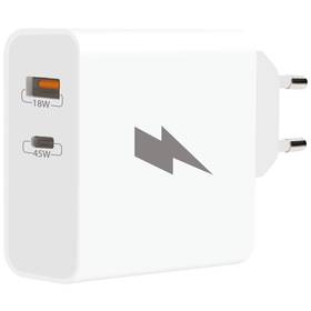 Zdjęcia - Ładowarka  sieciowa WG USB-C PD45W/USB-A QC3.0 18W  Biała(11377)