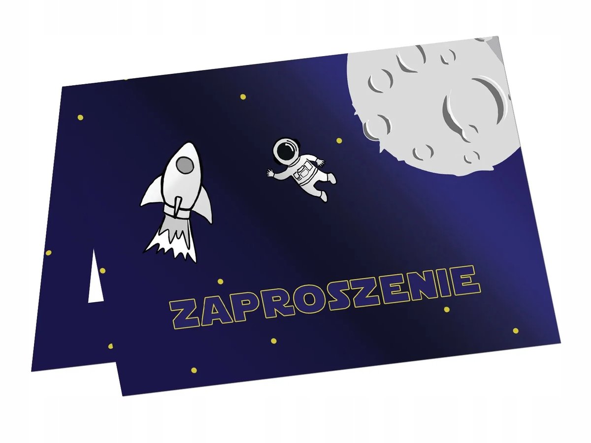 Zaproszenia Urodzinowe Kosmos Rakieta 6Szt
