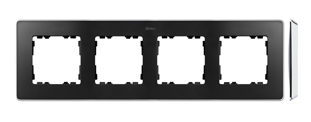 Ramka poczwórna Kontakt-Simon 82 8201640-241 Detail Select Metal podstawa chrom ramka grafit