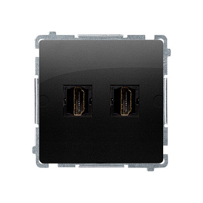 Gniazdo HDMI Kontakt-Simon Simon Basic BMGHDMI2.01/49 podwójne moduł czarny mat