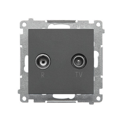 Gniazdo antenowe R-TV Kontakt-Simon 55 TAP10.01/116 przelotowe 10 dB moduł. 1x Wejście: 5÷862 MHz grafitowy mat