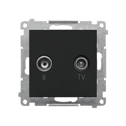 Gniazdo antenowe R-TV Kontakt-Simon 55 TAP10.01/149 przelotowe 10 dB moduł. 1x Wejście: 5÷862 MHz czarny mat