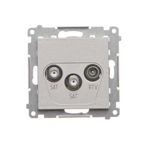 Gniazdo antenowe SAT-SAT-RTV Kontakt-Simon 55 TASK2.01/143 satelitarne podwójne moduł. 2x Wejście: 5 MHz÷2,4 GHz aluminium mat