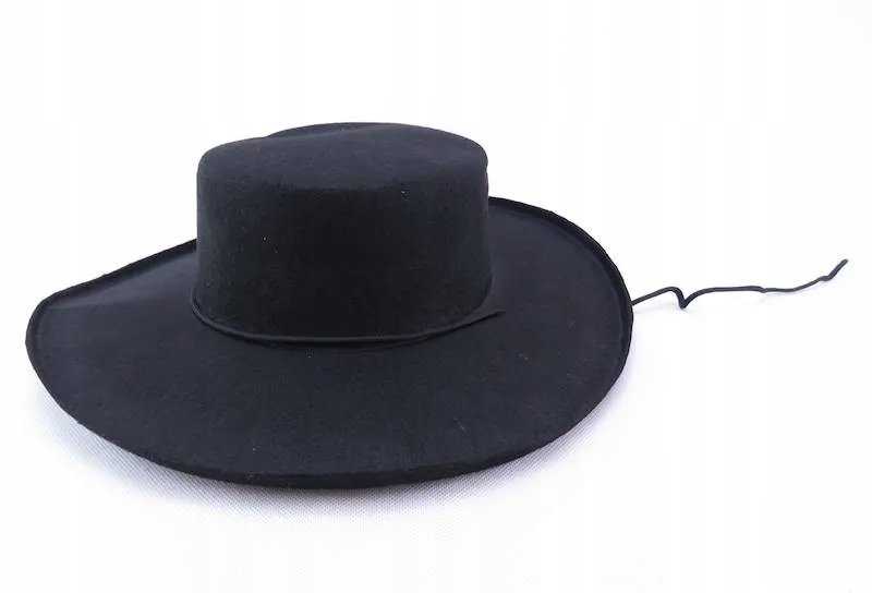Kapelusz Strój Vendetta Zorro Czarny Filc