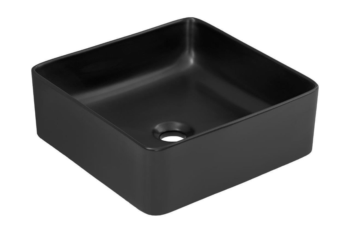 Comad Slim umywalka 37x37 cm nablatowa kwadratowa czarny mat UM-6276SLIM40BLACKDP