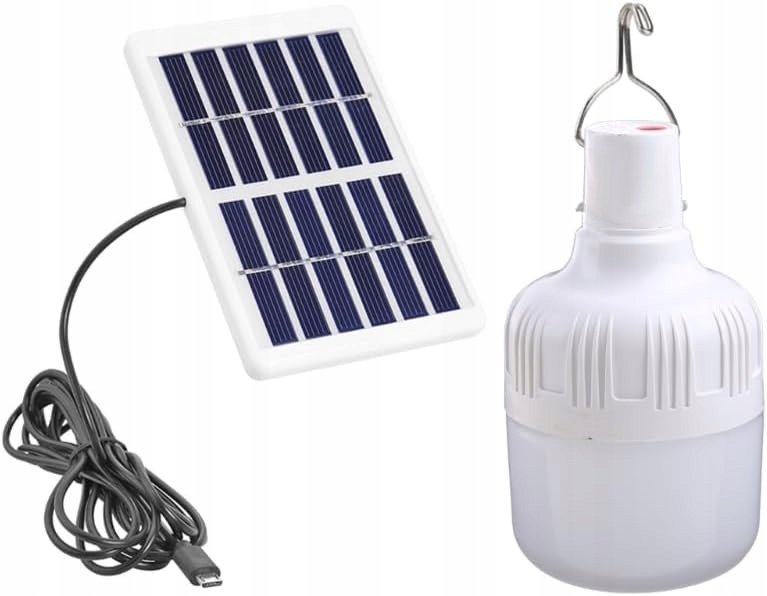 ŻARÓWKA SOLARNA LED 10W Z Panelem Kemping 2939