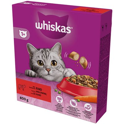 Whiskas Sucha karma dla dorosłego kota, z pyszną wołowiną 800 g
