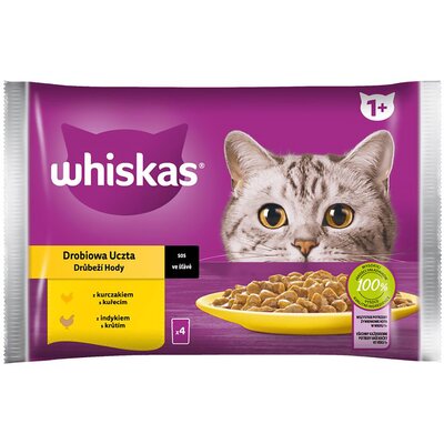 WHISKAS saszetki karma dla kota drób w sosie 4x85g